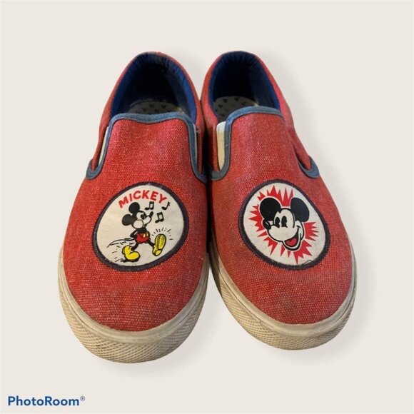 👗 2/$30 👗 Vintage Red Canvas Mickey Mouse Shoes sz 3 - Picture 2 of 7